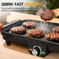 Sunvivi 1600W Electric Griddle with Dual Cooking Zones