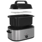 Royalcraft 24 Quart Electric Turkey Roaster Oven with Visible Glass Lid,Removable Pan & Rack, Stainless Steel, Silver