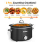 Heynemo 4QT Compact Slow Cooker & Food Warmer with 3 Temperature Settings, Dishwasher Safe - Black