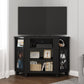 Heynemo Corner TV Stand with Adjustable Shelves and Acrylic Doors, TV Cabinet for Living Room, Bedroom