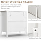 Heynemo Large White 3 Drawer Dresser, Painted 30 Inch Tall Wood Nightstand with Storage, Wide Modern Chest of Drawers with Ball Bearing Slide for Bedroom Hallway Living Room Entryway Office