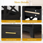 Superjoe Tall Nightstand Set of 2, Side Table with 2 Drawers and Open Shelf Below, Bedside Table with Solid Feet, Modern Night Stand End Table for Bedroom, Living Room, Home Office, Black