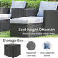 Royalcraft 9 Pieces Patio Furniture Set, All Weather PE Wicker Rattan Outdoor Sectional Sofa with Coffee Table and Navy Blue Cushion, Outdoor Furniture for Lawn Backyard Poolside Porch