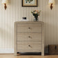 May in Color Modern Chest of Drawers Set of 2, with Rounded Table Corners, Natural Wood