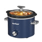 2QT Small Slow Cooker with Removable Ceramic Pot, 3 Heating Settings, Dishwasher-Safe Glass Lid,Blue