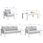 4 Piece Aluminum Sectional Sofa with Single Chair