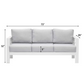 Patio Furniture 3 Seats Aluminum Sofa