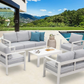 2 Pieces Patio Furniture Aluminum Armchair