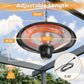 Outdoor Patio Heater, 1500W Outdoor Hanging Heater, Electric Infrared Hanging Heater with 3 Adjustable Modes, Waterproof Ceiling Heater for Porch, Garage, Balcony, Black