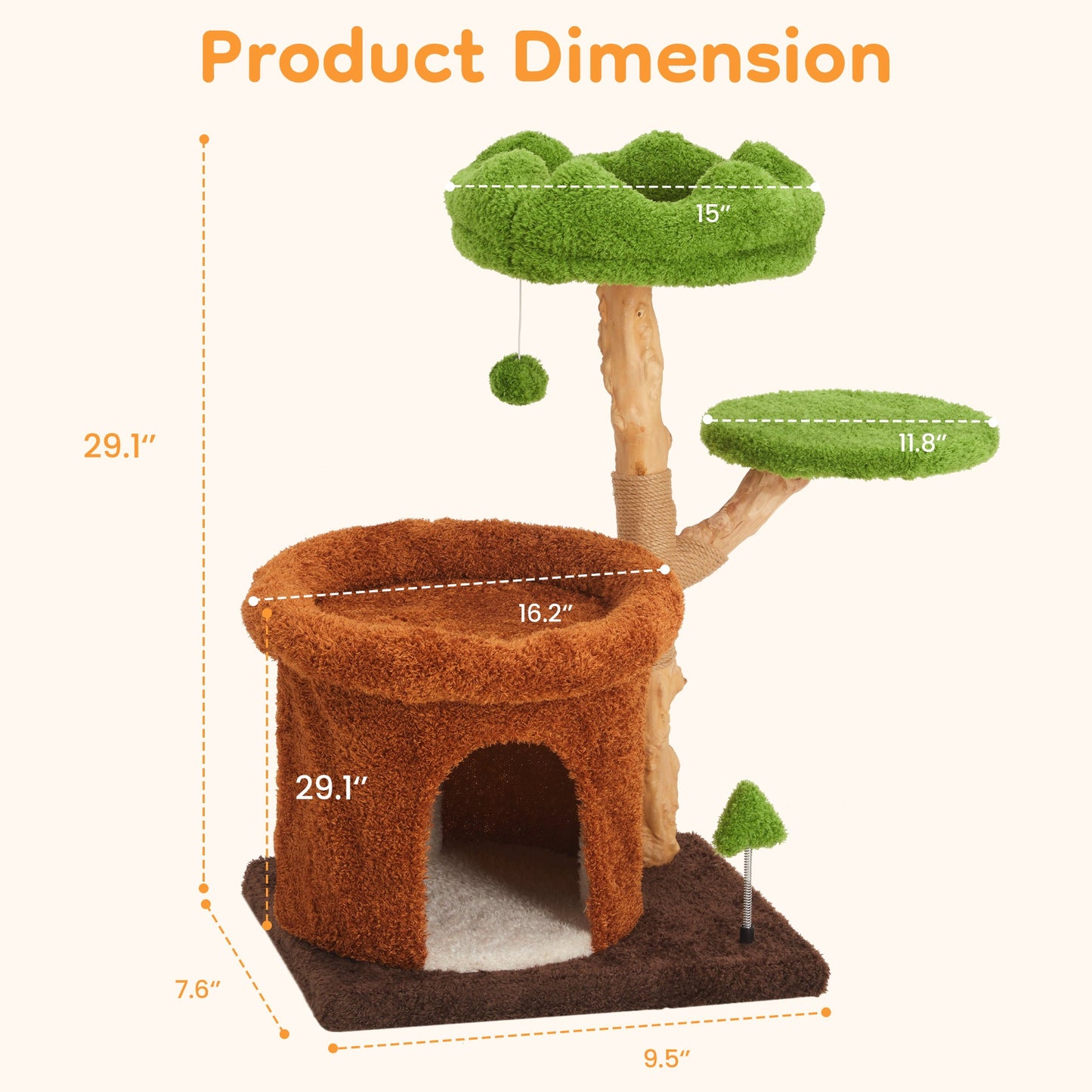 Keygarzone 32-Inch Multi-Level Cat Tree Tower