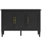 Heynemo 3-Door Storage Cabinet, Sideboard Cabinet with Adjustable Shelves, Ideal for Entryway, Living Room, Dining Room, Black