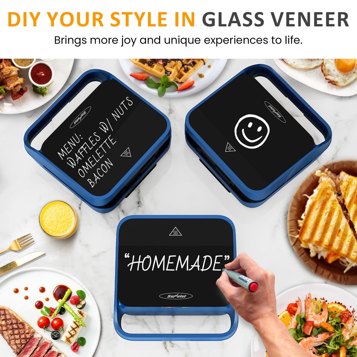 Sunvivi Multi-Function 3-in-1 Sandwich & Waffle Maker