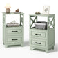 May in Color Tall Nightstand Set of 2 with 2 Drawers and Open Shelf Above, Ideal for Bedroom, Living Room, Home Office