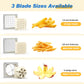 Sunvivi Commercial French Fry Cutter, Heavy Duty Potato & Vegetable Slicer with 3 Blades (1/2", 3/8", 6-Wedge), Stainless Steel