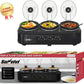 SUNVIVI 3 in 1 Sandwich Maker, Electric Waffle Maker with Glass Panel, Removable Plates, Black
