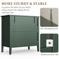 Mayincolor Large Fluted 3 Drawer Dresser, Wide Chest of Drawers with Modern Nightstand Cabinet Wood Dresser with Spacious Storage for Bedroom, Hallway, Living Room, Entryway, Green