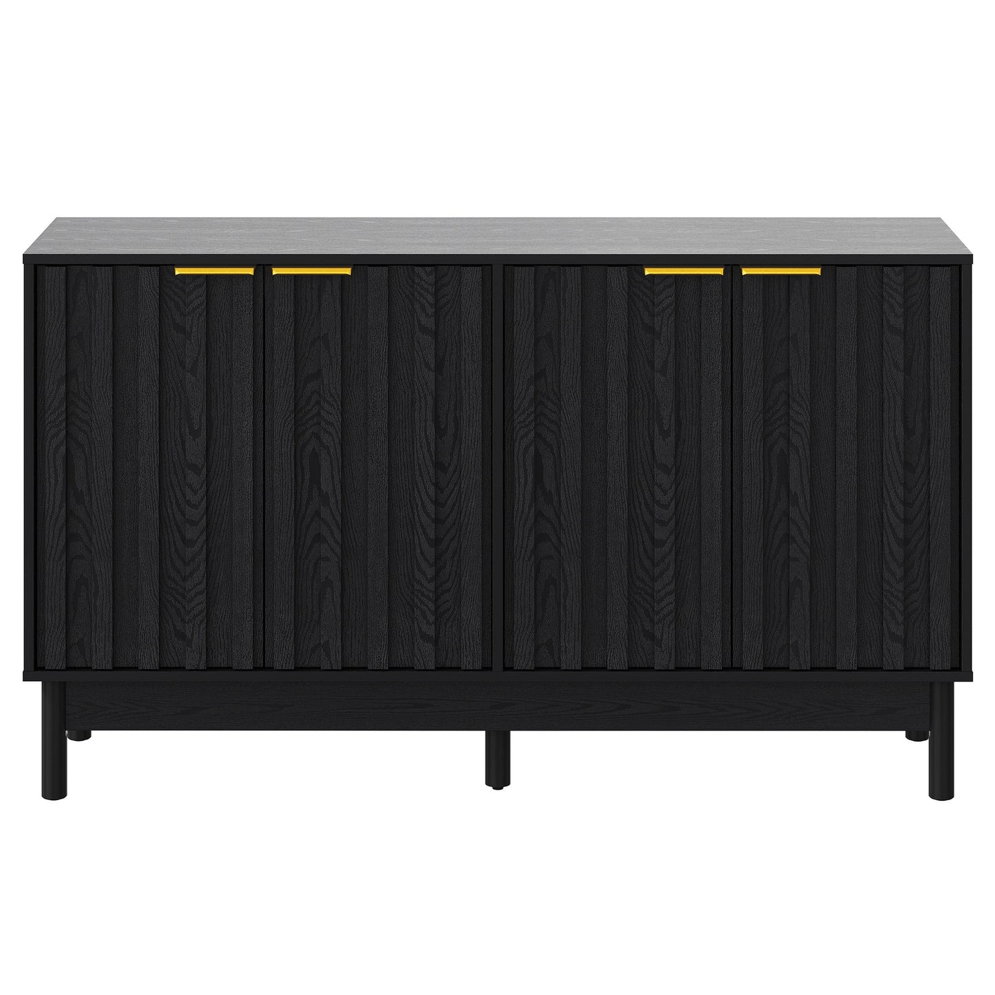 Heynemo Black 55'' Buffet Cabinet with Fluted Door and Adjustable Shelves