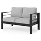 CozyHom 2-Seater Indoor Outdoor Patio Aluminum Armchair Furniture Sofa Sets With Cushions, Cozy Patio Conversation Sofa Chairs For Garden Living Room, Gray