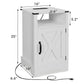 Superjoe Farmhouse Nightstand w/Charging Station, Wooden Rustic Tall Bedside Table, End Table w/Storage Shelf & Shelf for Bedroom, Living Room, White