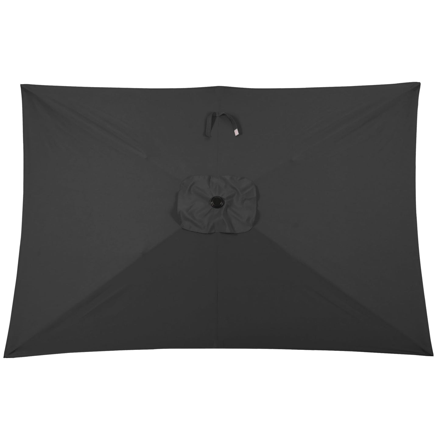 Mayincolor 6.5 x 10 Ft Rectangular Patio Umbrella Aluminum Pole, Outdoor Table Market Umbrella with Crank, 6 Steel Ribs, Polyester Canopy, Black