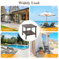 Heynemo 2-Tier Storage Square Patio Side Table, Outdoor Coffee Table, All-Weather Metal Patio End Table for Porch Backyard Garden, Brown