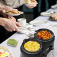 Sunvivi Double Slow Cooker Mini Buffet Server - Dual 2.5QT Pots, Stainless Steel, Black