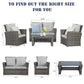 Superjoe 4 Pcs Outdoor Patio Furniture Set Wicker Sectional Sofa with Coffee Table,Gray