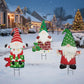Heynemo Solar Christmas Gnome Yard Stake, Lighted Metal Holiday Garden Decoration, Waterproof Lawn & Pathway Ornament, Chimney Style