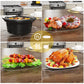 26 Quart Electric Turkey Roaster Oven with Visible Glass Lid,Removable Pan & Rack, Stainless Steel,Blue