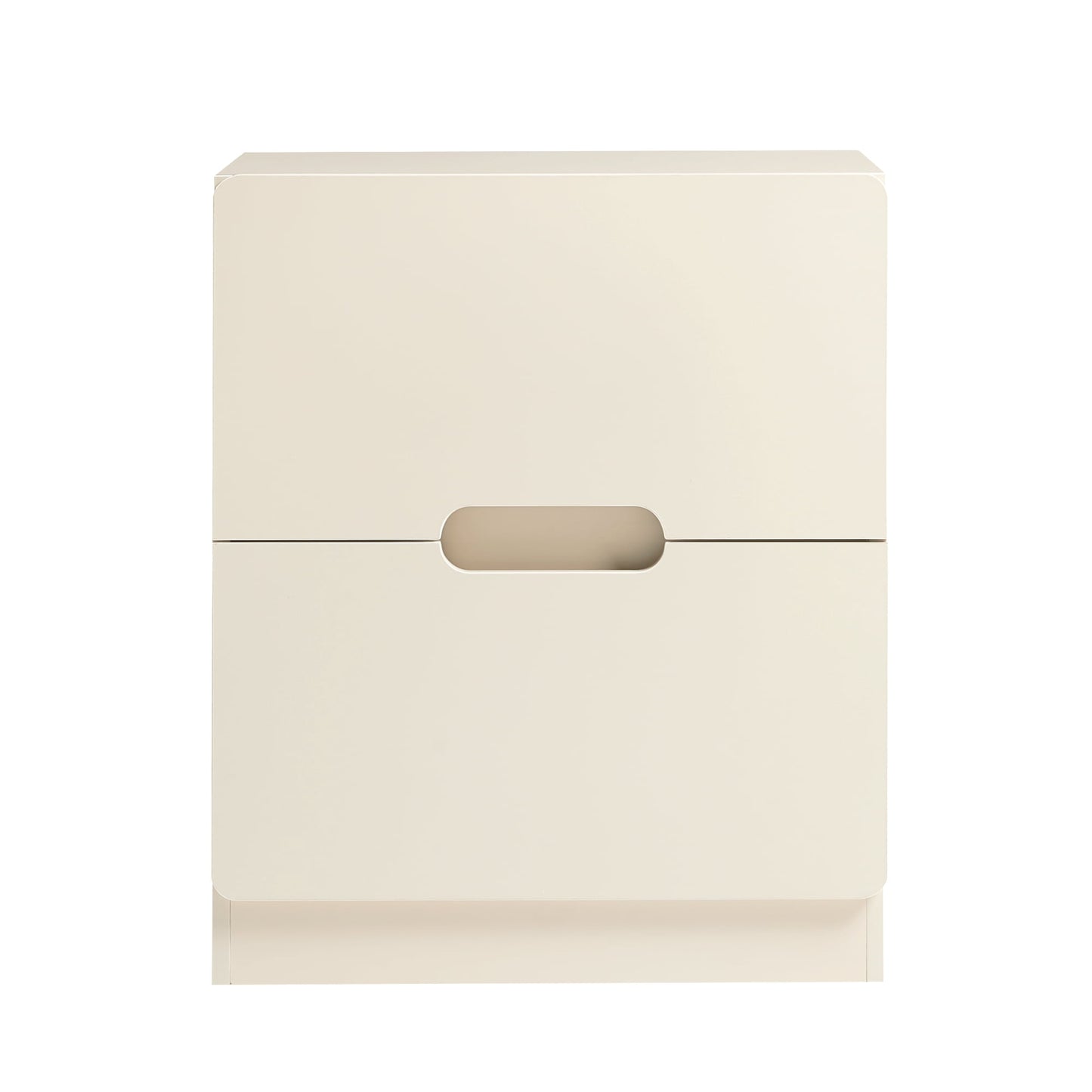 May in Color 2-Drawer Nightstand, Handless Bedside Table for Bedroom, Living Room, Hallway, Beige