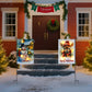 Heynemo Christmas Solar Garden Flag with Lights, LED 12"x18" Double-Sided Snowman Yard Flag,  Snowman Garden Decoration for Lawn, Porch, Path