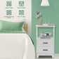 RoyalCraft White Nightstand Set of 2, Wood X-Design Tall Nightstand with 2 Drawers, Modern Side Tables with Storage, Bedside End Tables for Bedroom, Living Room