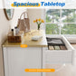 May in Color Large Nightstand with 3 Spacious Drawers, Modern Bedside Table with Solid Wood Knobs for Bedroom Living Room
