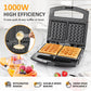 Heynemo Electric Belgian Waffle Maker, 2 Slices Waffle Iron, Nonstick Plates, Indicator Light, Cool Touch Handle, Vertical Storage, Easy to Clean, Silver