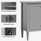 May in Color Mid Century Modern Sideboard with 4 Doors and Adjustable Shelves, Console Table for Entryway, Dining Room, Living Room, Grey Oak