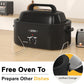 Superjoe 22 Quart Electric Roaster Oven with Self-Basting Lid, Turkey Roaster Oven Buffet with Removable Pan, Cool-Touch Handles, Black
