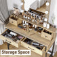 Royalcraft Makeup Vanity Table Set with Sliding Lighted Mirror