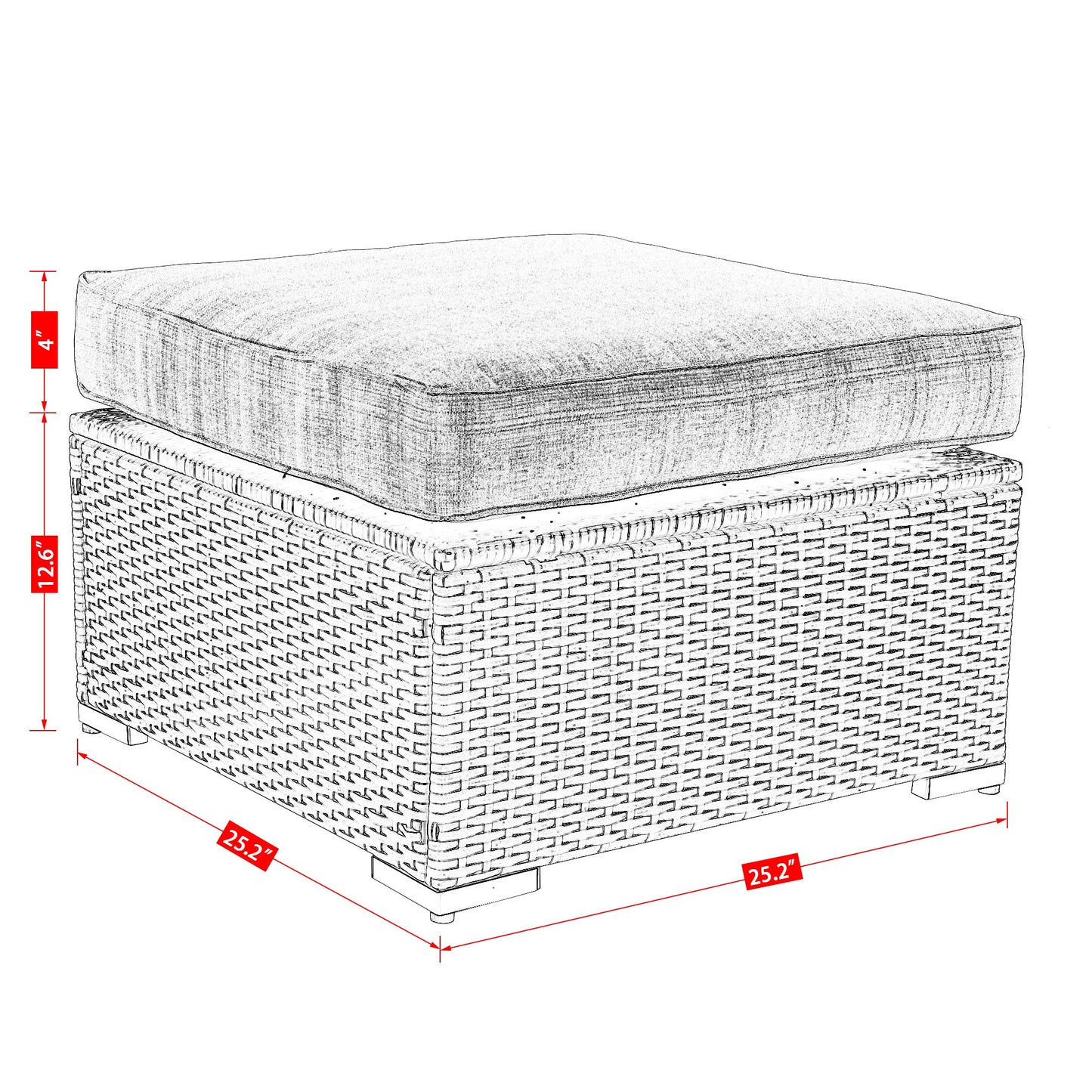 Outdoor Ottoman for Patio