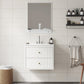 Royalcraft 24'' Bathroom Vanity with Sink, Floating Bathroom Vanity Sink Cabinet with 2 Fluted Drawers, Wall Mounted Bathroom Storage Cabinet with Sink Combo Set, White