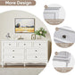 Royalcraft Dresser for Bedroom, Modern 7 Drawer Dresser with Solid Wood Legs and Painted Finish, White Chest of Drawers, Wooden Storage Closet Cabinet Organizer for Nursery, Living Room, Hallway