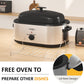 Royalcraft Electric Roaster Oven With 3 Compartments, Self-Basting Lid - 20 Qt, Silver