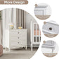 Royalcraft Dresser for Bedroom, Modern 3 Drawer Dresser with Solid Wood Legs and Painted Finish, White Chest of Drawers, Wooden Storage Closet Cabinet Organizer for Living Room, Nursery, Hallway
