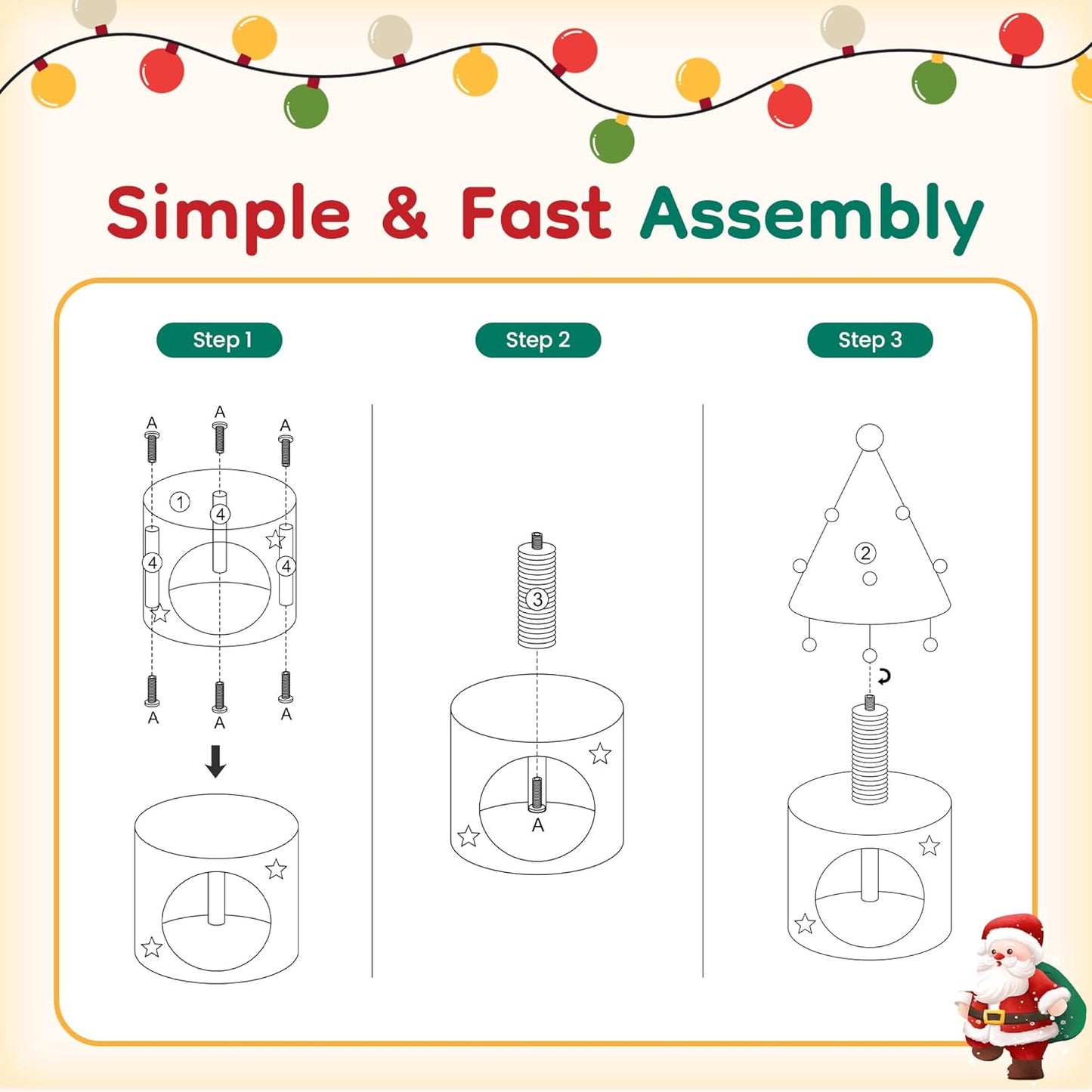 Keygarzone Cat Christmas Tree Tower for Indoor Cats
