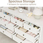 Royalcraft Dresser for Bedroom, Modern 7 Drawer Dresser with Solid Wood Legs and Painted Finish, White Chest of Drawers, Wooden Storage Closet Cabinet Organizer for Nursery, Living Room, Hallway