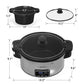 Heynemo 4QT Programmable Slow Cooker with Locking Lid, Removable Ceramic Pot, 3 Heating Settings & Timer, Dishwasher-Safe, Stainless Steel