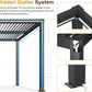 RoyalCraft Adjustable Rainproof and Gutter System, Metal Hardtop Gazebo for Patio, Deck, Garden, Yard, Black