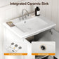 Royalcraft 24'' Bathroom Vanity with Sink, Modern Bathroom Vanity Sink Cabinet with Doors and Fluted Drawers, Free Standing Bathroom Storage Cabinet with Sink Combo Set, White