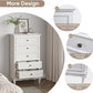 Royalcraft Dresser for Bedroom, Modern 5 Drawer Dresser with Solid Wood Legs and Painted Finish, Tall Chest of Drawers, Wooden Storage Cabinet Organizer for Living Room, Nursery, Hallway, Entryway
