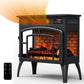 Royalcraft Freestanding Electric Fireplace Heater, Portable Electric Stove with Realistic 3D Flame Effect and Infrared Heating, Classic Mantel Design for Living Room and Bedroom