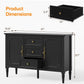 RoyalCraft Storage Cabinet with 2 Doors & 3 Drawers, Mid-Century Sideboard Cabinet with Adjustable Shelves, Wood Buffet Cabinet with Turned Legs, Ideal for Entryway, Living Room, Dining Room
